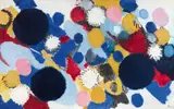 Ernst Wilhelm Nay, "Mit fünf weißen Sternen", 1955, Öl auf Leinwand