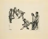 Max Pechstein, Kugelspieler. Blatt VI (Aus: Italienische Fischer), 1917, Lithografie auf JWZANDERS (Wasserzeichen)