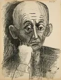 Pablo Picasso, Portrait de D.H. Kahnweiler II, 1957, Lithografie auf Arches Velin (Wasserzeichen)