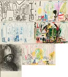 Pablo Picasso, Carnet de la Californie, 1959, Faksimile-Reproduktion eines Notizbuchs mit 39 Lithografien auf Bütten, in Ringheftung eingebunden. In originaler Mappe