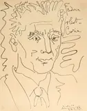 Pablo Picasso, Portrait Frederic Joliot-Curie, 1959, Lithografie auf ARCHES (Wasserzeichen)