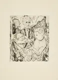 Max Beckmann, Familienszene (Familie Beckmann), 1918/1966, Radierung auf Velin