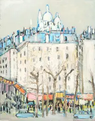 Robert Savary, "Le sacre coeur de Montmartre", Öl auf Leinwand