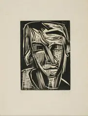 Karl Schmidt-Rottluff, Mädchenkopf, 1923, Holzschnitt auf Bütten