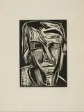 Karl Schmidt-Rottluff, Mädchenkopf, 1923, Holzschnitt auf Bütten