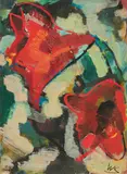 Werner Scholz, Amaryllis, Öl auf Spanplatte