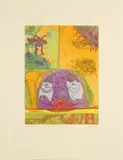 Ursula Schultze-Bluhm, Pandora-Blick, 1969, Radierung, handkoloriert auf Bütten