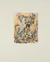 Mit dem Arm by Bernard Schultze, 1971, Farblithografie auf BFK RIVES (Wasserzeichen), sold Jun 2025