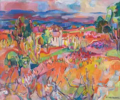 Claude Schürr, "Terres Rouges dans le Var", Öl auf Leinwand