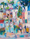 Claude Schürr, "Quai estival à Audierne - Bretagne", 1988, Öl auf Leinwand