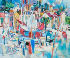 Claude Schürr, "Cannes Tricolore", 1988, Öl auf Leinwand
