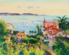 Gaston Sebire, "Contre jour près de Cannes", Öl auf Leinwand