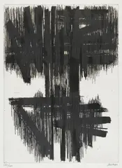 Pierre Soulages, Eau-forte VI, 1957, Kaltnadelradierung auf BFK RIVES (Wasserzeichen)
