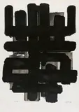 Pierre Soulages, Lithographie No. 3, 1957, Farblithografie auf Arches (Wasserzeichen)