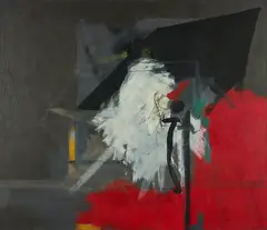 Albert Bitran, "Rouge Angulaire", 1989, Öl auf Leinwand
