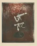 Antoni Tàpies, La pierre trouant le sens mais, plus tard, le ciel au fond de l'entaille, 1981, Aquatintaradierung auf Bütten
