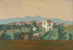 Hermann Teuber, "Via Tiburtina II", 1964, Öl auf Spanplatte
