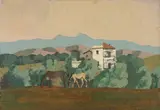 Hermann Teuber, "Via Tiburtina II", 1964, Öl auf Spanplatte