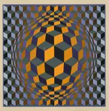 Victor Vasarely, EM-CE (Aus: Jean-Sébastien Bach), 1973, Farbserigrafie auf leichtem Karton