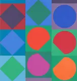 Victor Vasarely, Beryll, Farbserigrafie auf leichtem Karton