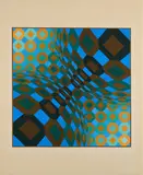 Victor Vasarely, Johann Sebastian Bach, Farbserigrafie auf leichtem Karton