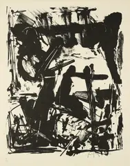 Emilio Vedova, Aus: Epitaph Karl Amadeus Hartmann, 1964, Lithografie auf leichtem Karton