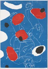 Puck by Georg Baselitz, 1993, Farbholzschnitt auf Zerkall (Wasserzeichen), sold Jun 2025