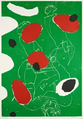 Georg Baselitz, Puck, 1993, Farbholzschnitt auf Zerkall (Wasserzeichen)