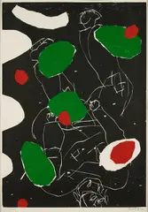 Puck by Georg Baselitz, 1993, Farbholzschnitt auf Zerkall (Wasserzeichen), sold Sep 2025