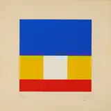 Max Bill, Weißes Neuntel, 1970, Farbserigrafie auf Karton