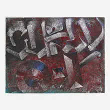Chaz Bojórquez, Curly at Zero, 1994, acrylic on paper