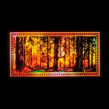 Karen Carson, Fire Box #2, 2003, transparent vinyl on plexiglass, metal framed lightbox