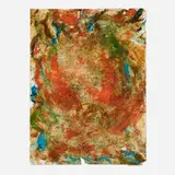 George Herms, Spring Greetings Letter and Painting on Paper, 1972, ink and pigment on paper