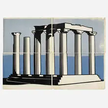 Roy Lichtenstein, Temple of Apollo, multi-part poster (four sheets), c. 1967, lithograph on paper
