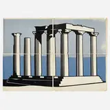 Roy Lichtenstein, Temple of Apollo, multi-part poster (four sheets), c. 1967, lithograph on paper