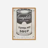 Richard Pettibone, Andy Warhol, "Campbell's Soup Can (Pepper Pot)", 1966, offset lithograph mounted to board in artist's frame