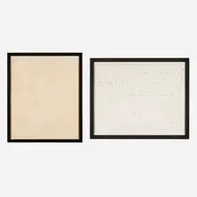 Stephen Prina, Exquisite Corpse: The Complete Paintings of Manet, 51 of 556, Gitan (Bohemien) (Gypsy Man), 1862, Formerly in the Samson Collection, Paris (diptych), 1989, lithograph, ink wash on paper in artist's frame