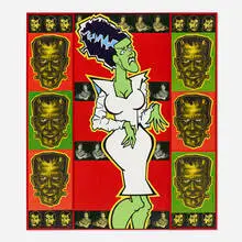 Brian Ruppel, Bride Oh (triptych), 1991, lithograph in colors on Arches, acrylic on canvas