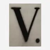 Ed Ruscha, V., 1989, lithograph on gray Rives BFK paper, torn and deckle edges