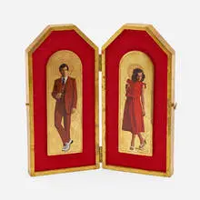 Jon Swihart, Untitled (Male & Female), c. 1980, paint on two hinged panels