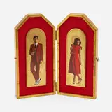 Jon Swihart, Untitled (Male & Female), c. 1980, paint on two hinged panels