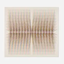Channa Horwitz, Noisy, 1990, plaka on mylar graph paper
