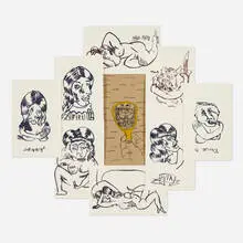 Alex Becerra, Nine works, 2012, ink and watercolor on paper