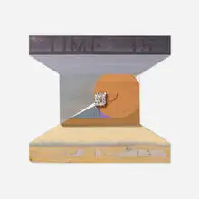Steve Oglesby, Time Is Dumb, mixed media on wood, electrical motor