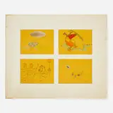 Phillip Hefferton, Dog with Balloon (quadriptych), 1965, mixed media on paper