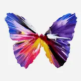 Butterfly Spin Painting by Damien Hirst, 2009, acrylic on paper, sold Apr 2022