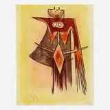 Wifredo Lam, Demoiselle blasonnée (from the Pleni Luna portfolio), 1974, lithograph in colors on Arches