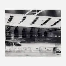 Vera Lutter, Frankfurt Airport Hangar 5: May 2001 (Several Planes Inside Hangar), 2001, gelatin silver print