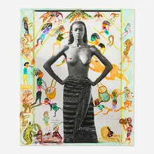 Peter Beard, Fayel Tall, 1998, gelatin silver print with hand-painting
