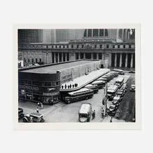 Greyhound Bus Terminal (from the Retrospective Portfolio) by Berenice Abbott, gelatin silver print, sold Oct 2024